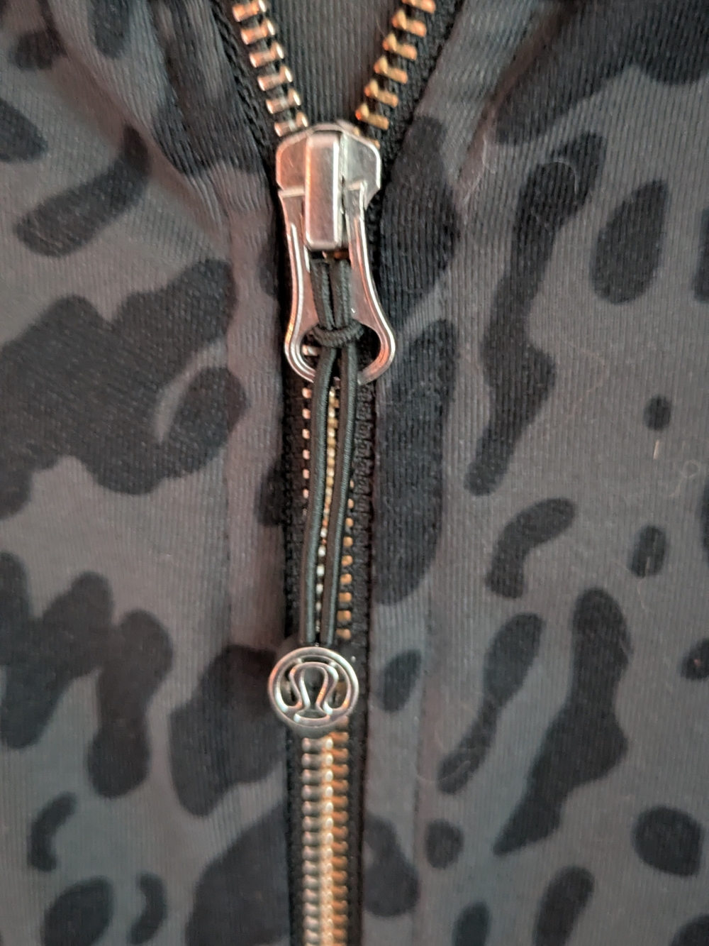 lululemon athletica Black and Charcoal Leopard Zip-Up Hoodie - Picture 3 of 7